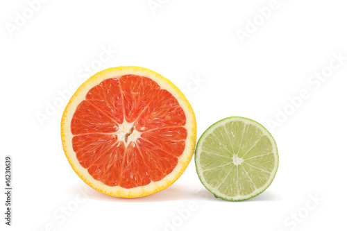 Orange and lime slices
