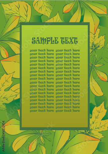 Foliage frame with sample text. Vector art-illustration.