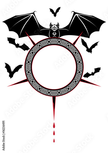 halloween illustration of  bats