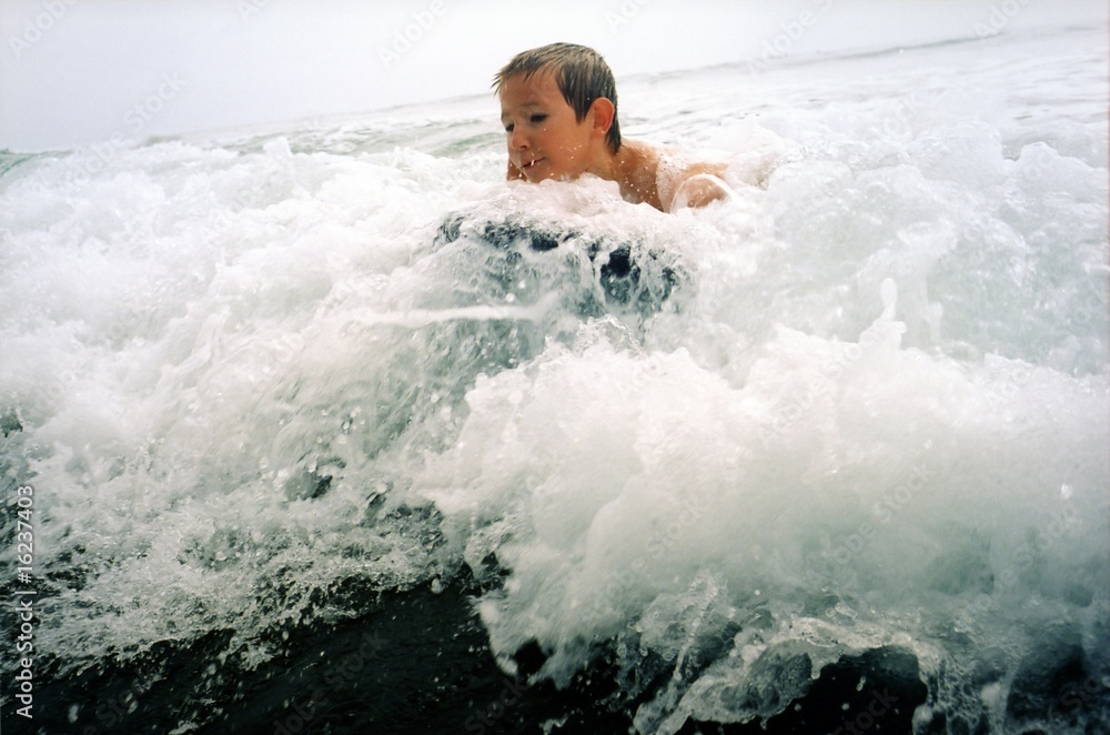 Young Boy Surfing