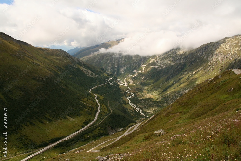 Fototapeta premium Gletsch gorge, Alps, Switzerland