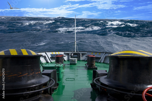 Storm in antarctic ocean