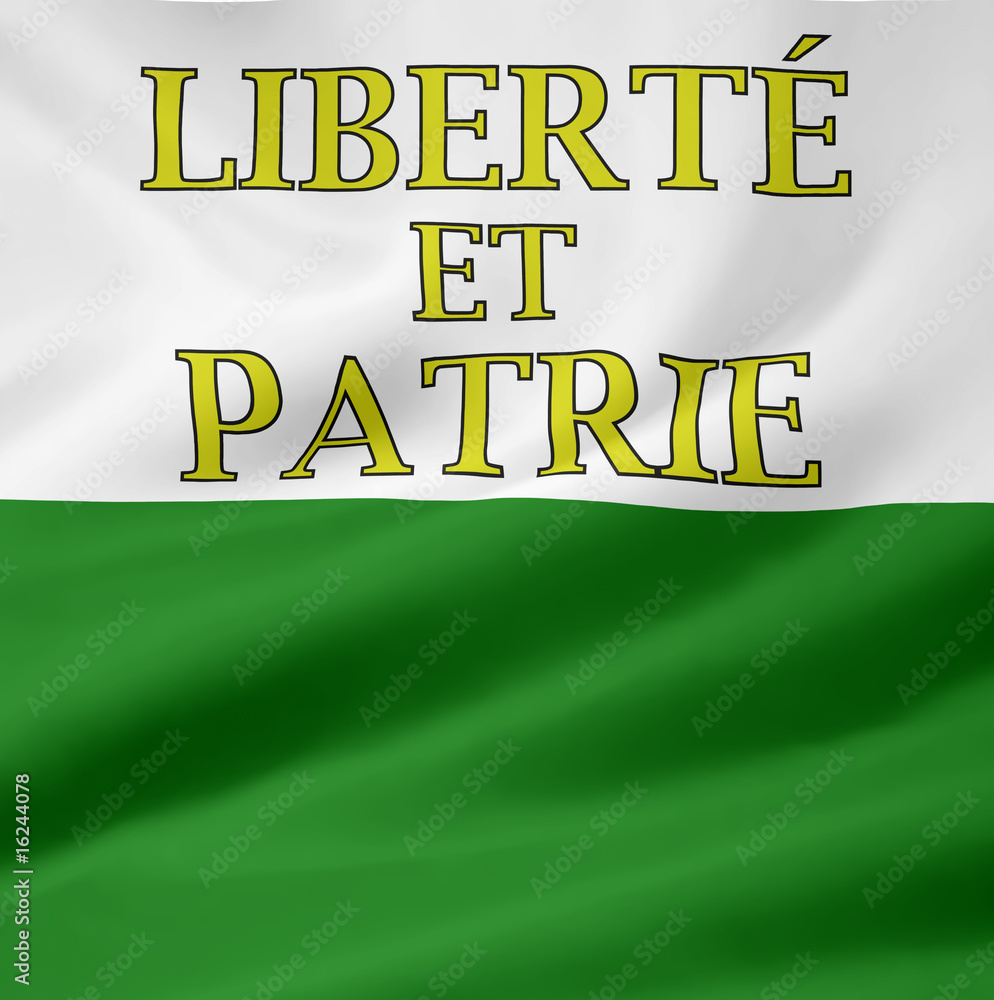 Naklejka premium Flagge des Kantons Waadt - Schweiz