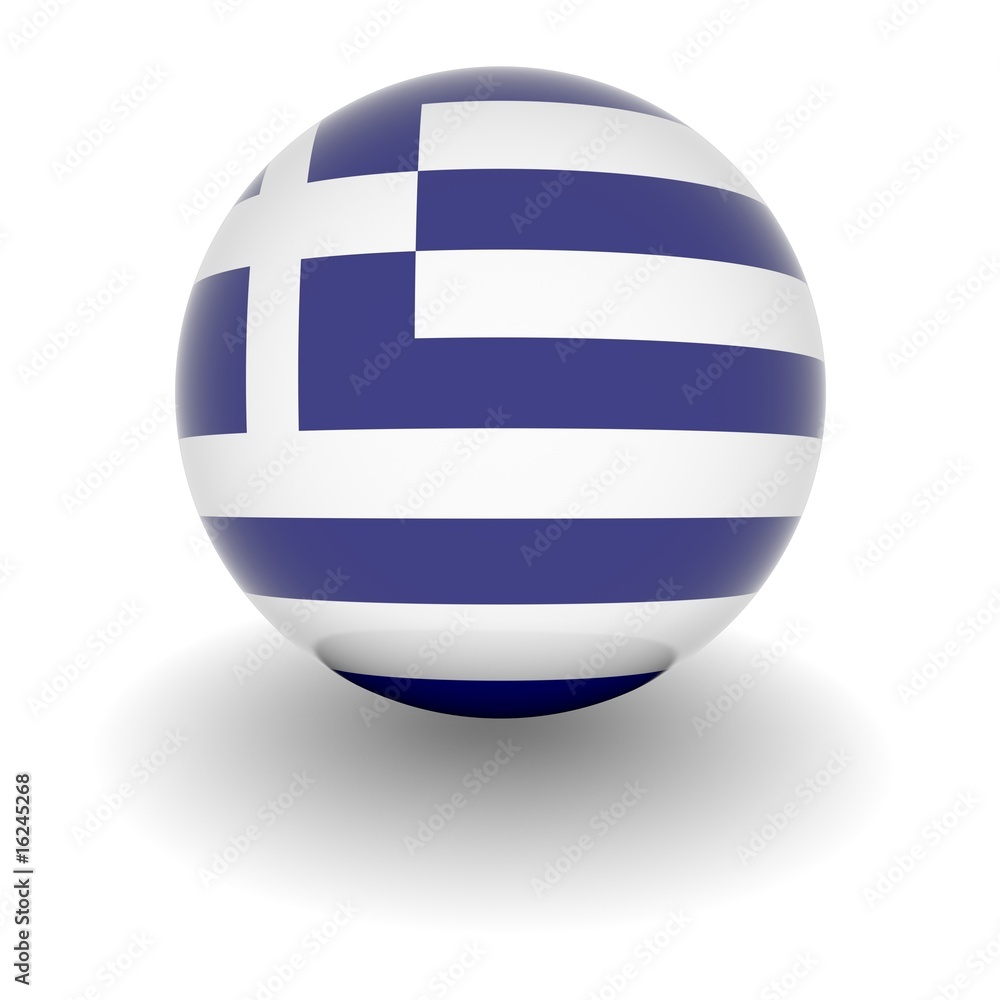 High resolution ball with flag of Greece