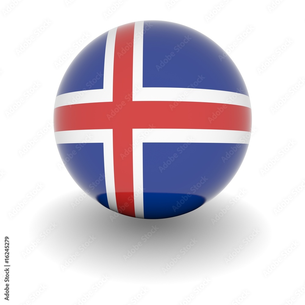 Obraz premium High resolution ball with flag of Iceland
