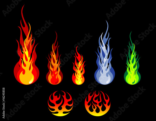 Fire and flame silhouettes