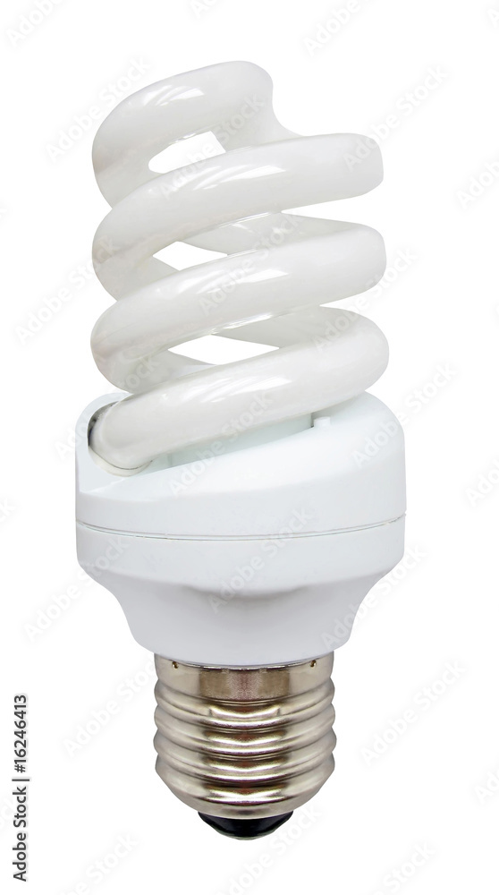 Energy saving bright glassbulb lamp save the power, kyoto, isolated on white background Energy saving bright glassbulb lamp save the power, kyoto, isolated on white background