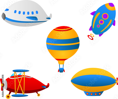 cartoon flying elements