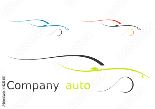 Colorful car logo set