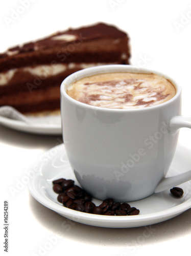 coffee and chocolate cake