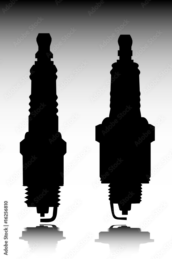 spark plug vector silhouettes Stock Vector Adobe Stock