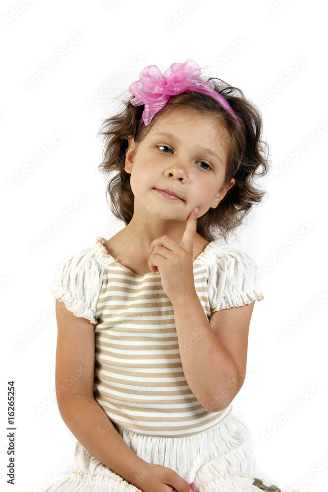 little girl 5 years isolated on a white background little girl 5 years isolated on a white background