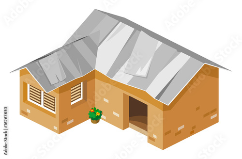 Poor House Isometric Vector
