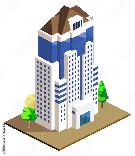 High Building Isometric vector