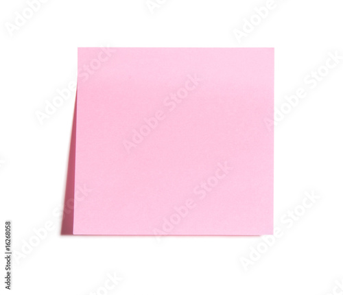 Blank Pink Postit Note