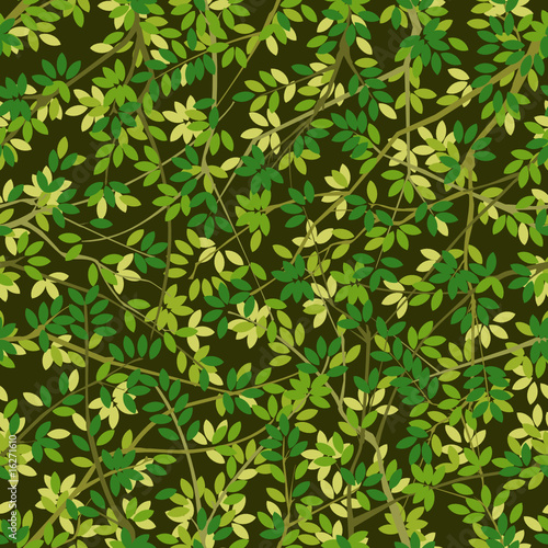 Seamless both side foliage pattern background, vector layered.