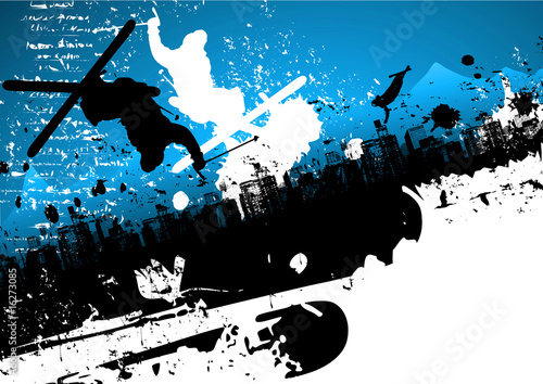 Ski freestyle abstract background