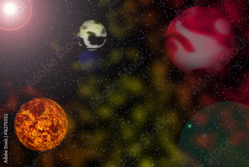 Fototapeta Naklejka Na Ścianę i Meble -  Sun And Planets