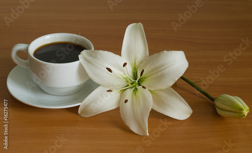 Fototapeta Naklejka Na Ścianę i Meble -  Coffee and flower