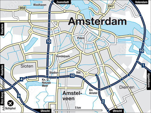 Photography Stadtplan Amsterdam, Niederlande