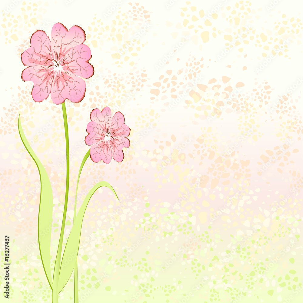 Vettoriale Stock Sfondo delicato con fiori rosa | Adobe Stock