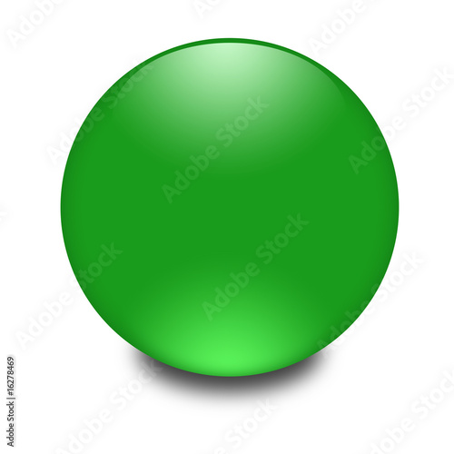 3d glass orb green