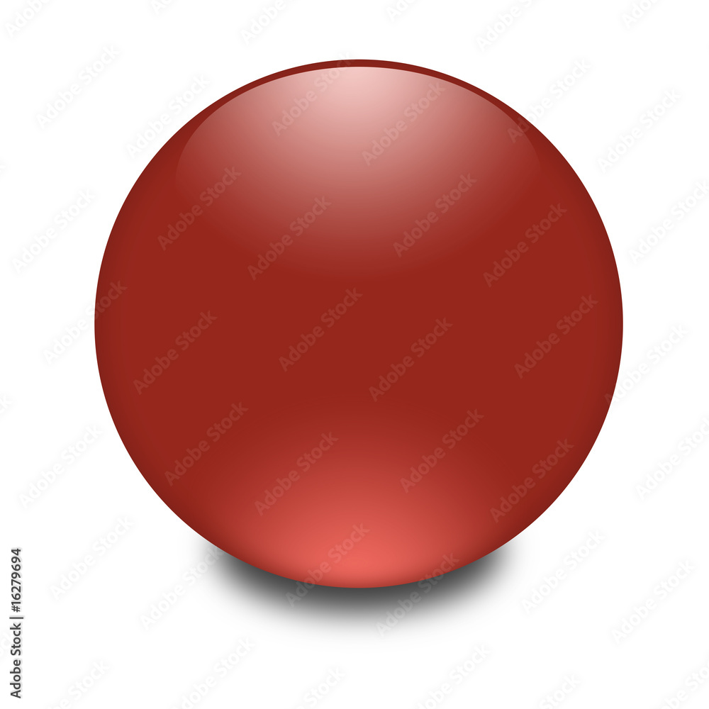 3d glass orb red
