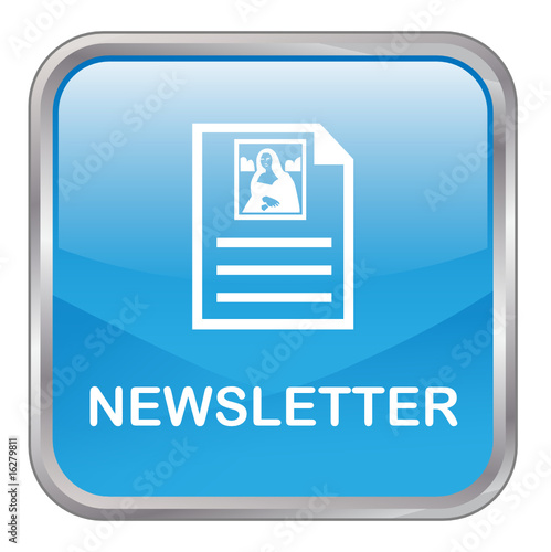 Square vector button "NEWSLETTER" (blue)