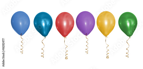 Group of colorful balloons isolated on white background