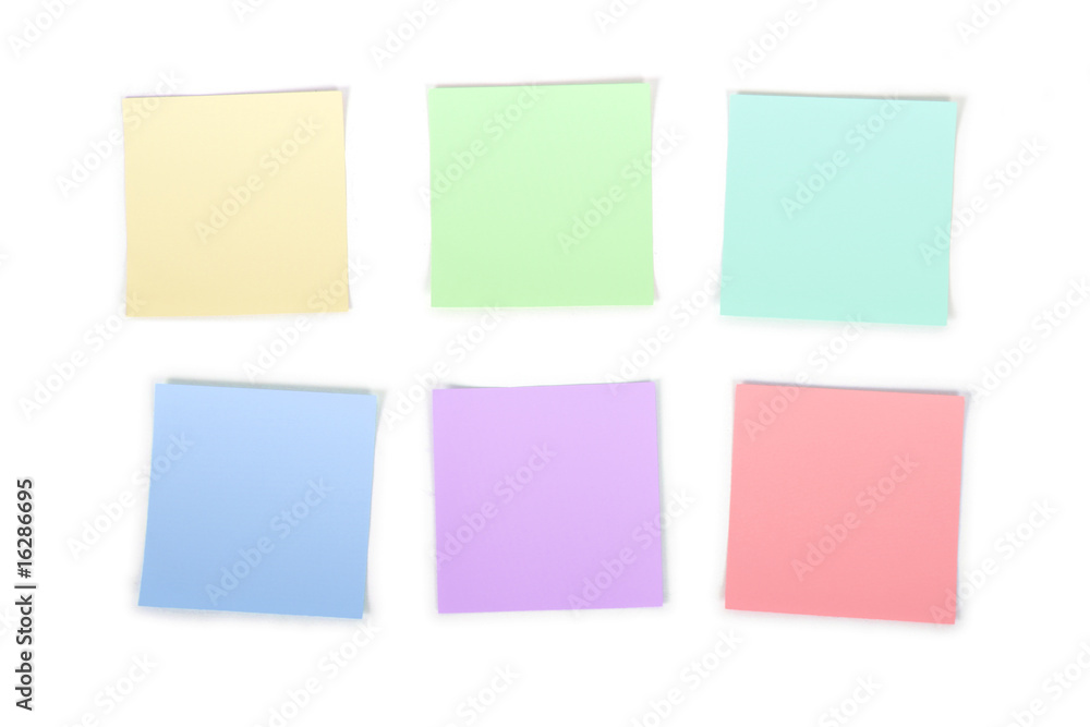 set of coloured sticky notes set of coloured sticky notes