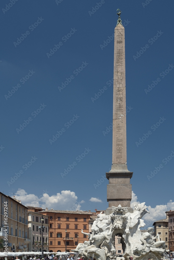ROMA, piazza Navona, fontana dei Quattro Fiumi, veduta