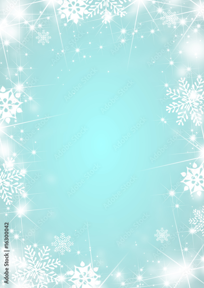 Christmas frame with stars and snowflakes