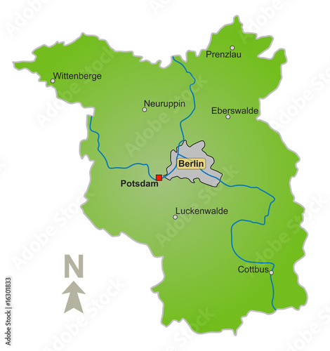 Karte Brandenburg und Berlin