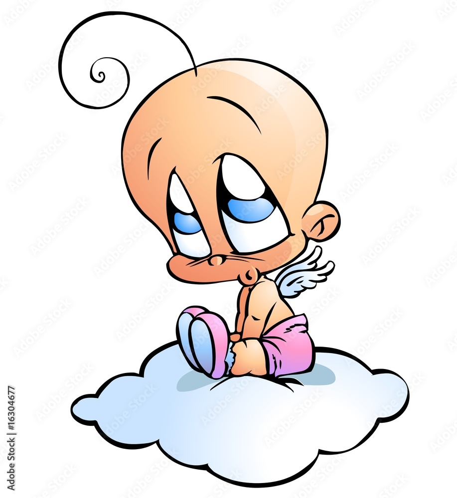 Bebe Ange Sur Nuage Stock Illustration Adobe Stock