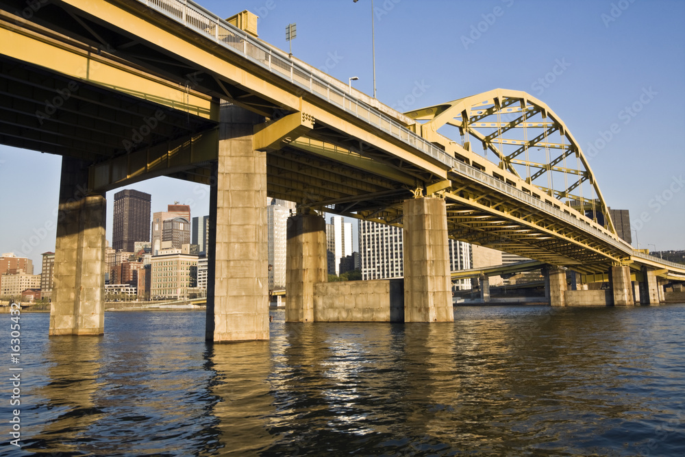 Yellow Bridge in Downtown Pittsburgh Yellow Bridge in Downtown Pittsburgh