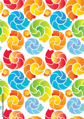sea shells nautilus seamless background