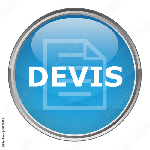 Bouton rond "DEVIS" (vecteur; bleu)