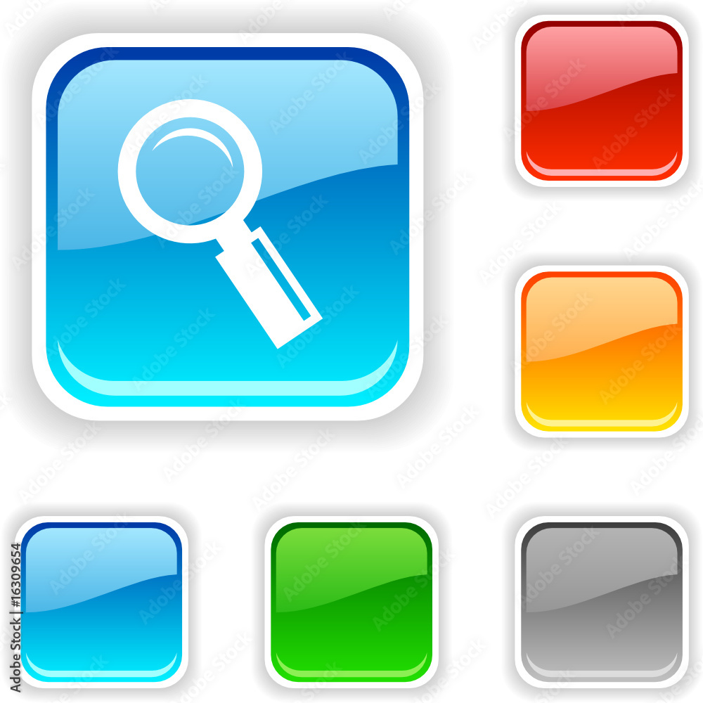 Searching square button. Used blends Searching square button. Used blends