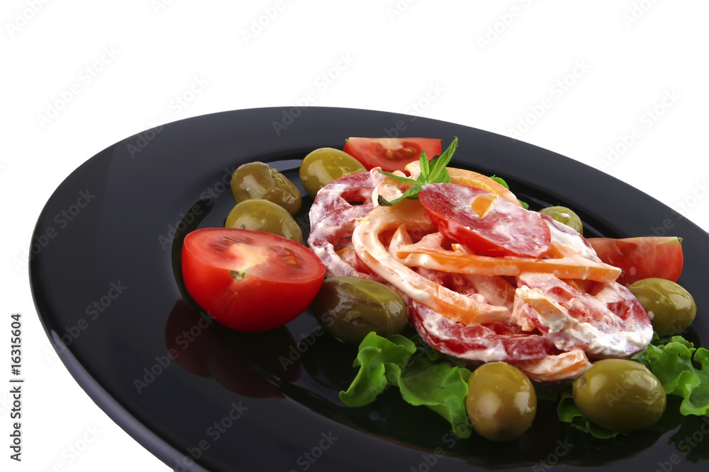 tomatoes salad and olives