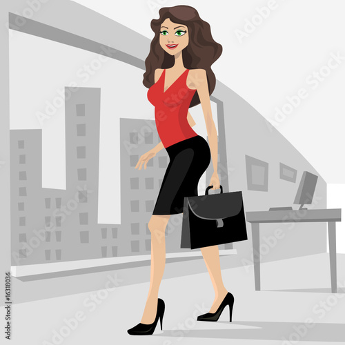business woman with her bag