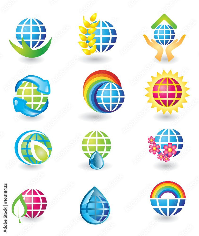 Set of globe design elements Set of globe design elements