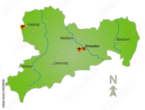 Karte Sachsen