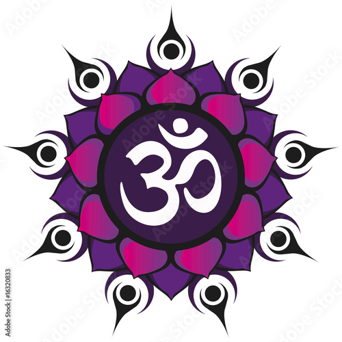 fleur de lotus et Aum couleur