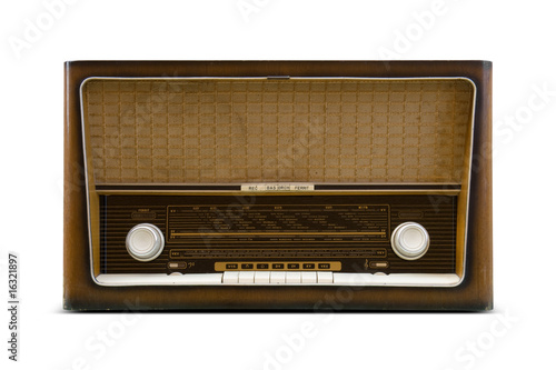 retro vintage radio isloated on white