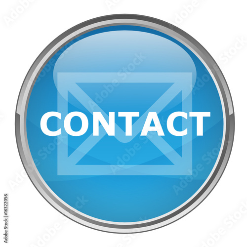 Bouton rond "CONTACT" (vecteur ; bleu)