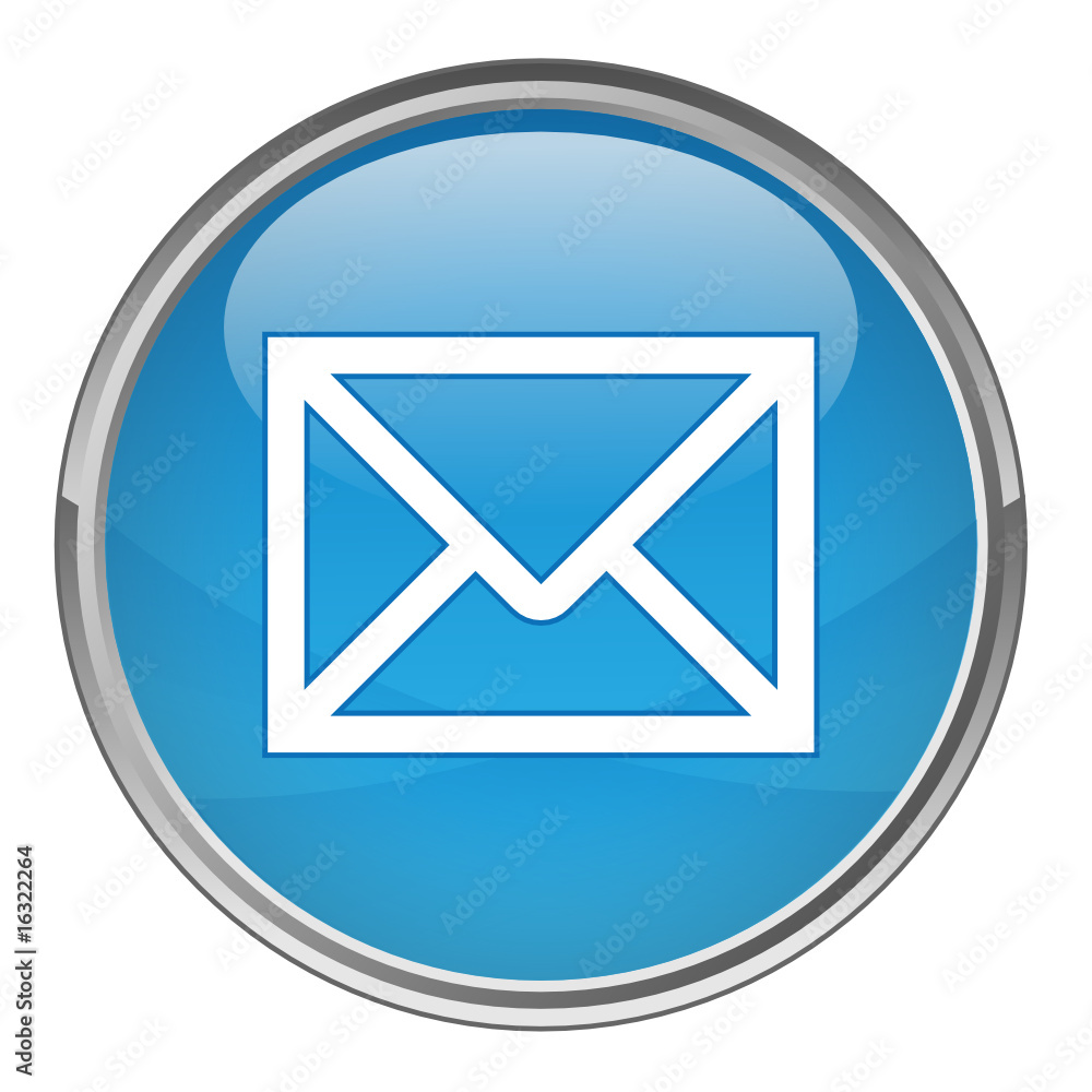 Circular button with E-mail Symbol (vector; blue) Circular button with E-mail Symbol (vector; blue)