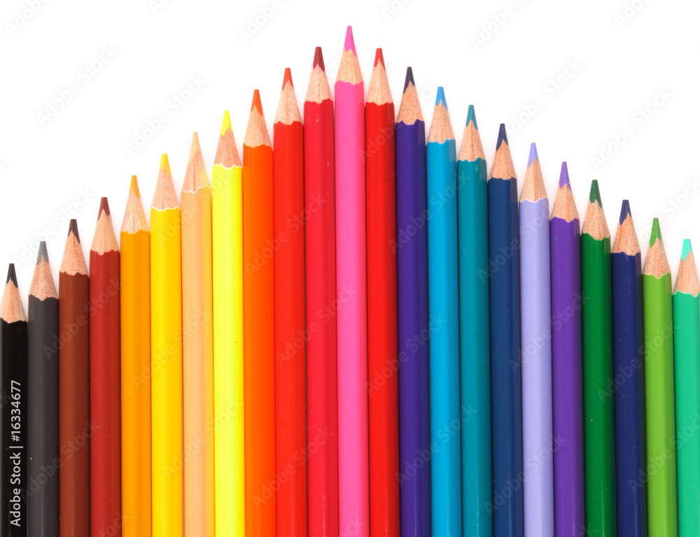 Color pencils on white background Color pencils on white background