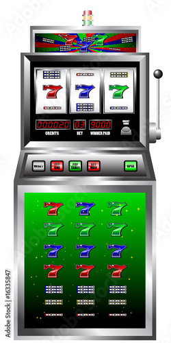lucky seven slot machine vector illustration