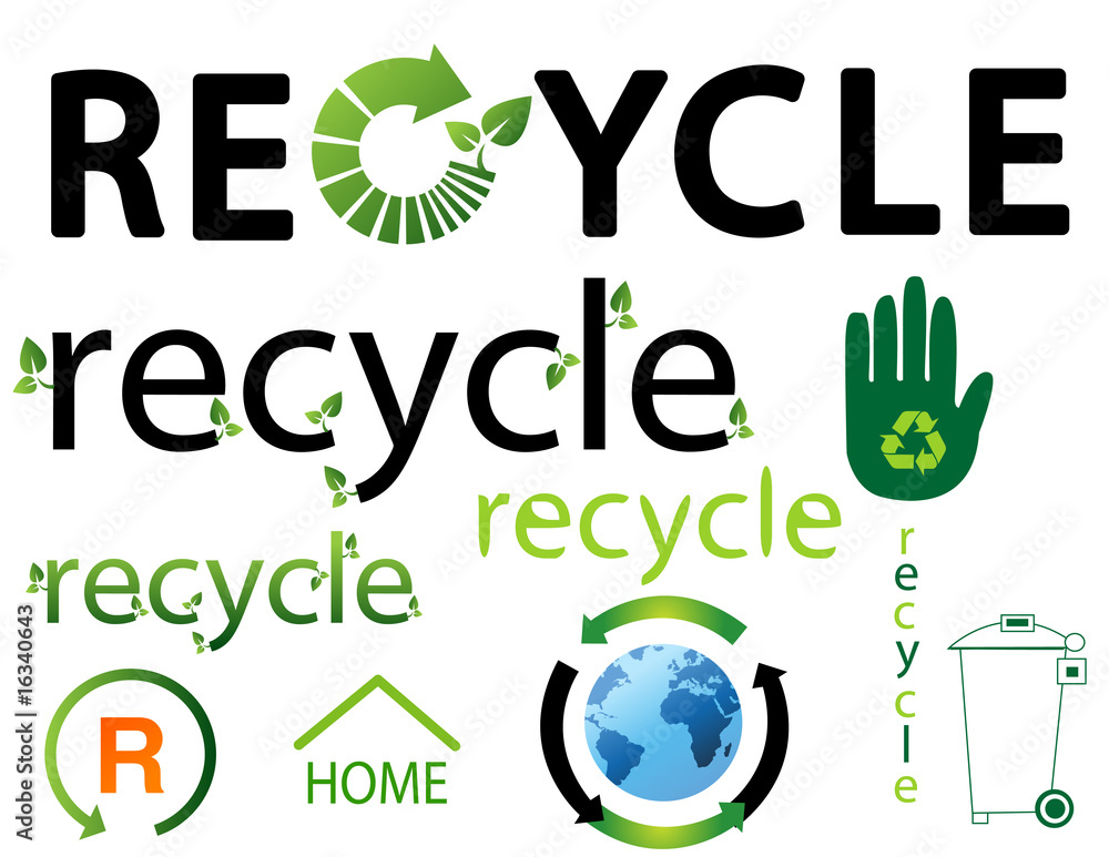 Vector set of environmental recycling icons Vector set of environmental recycling icons