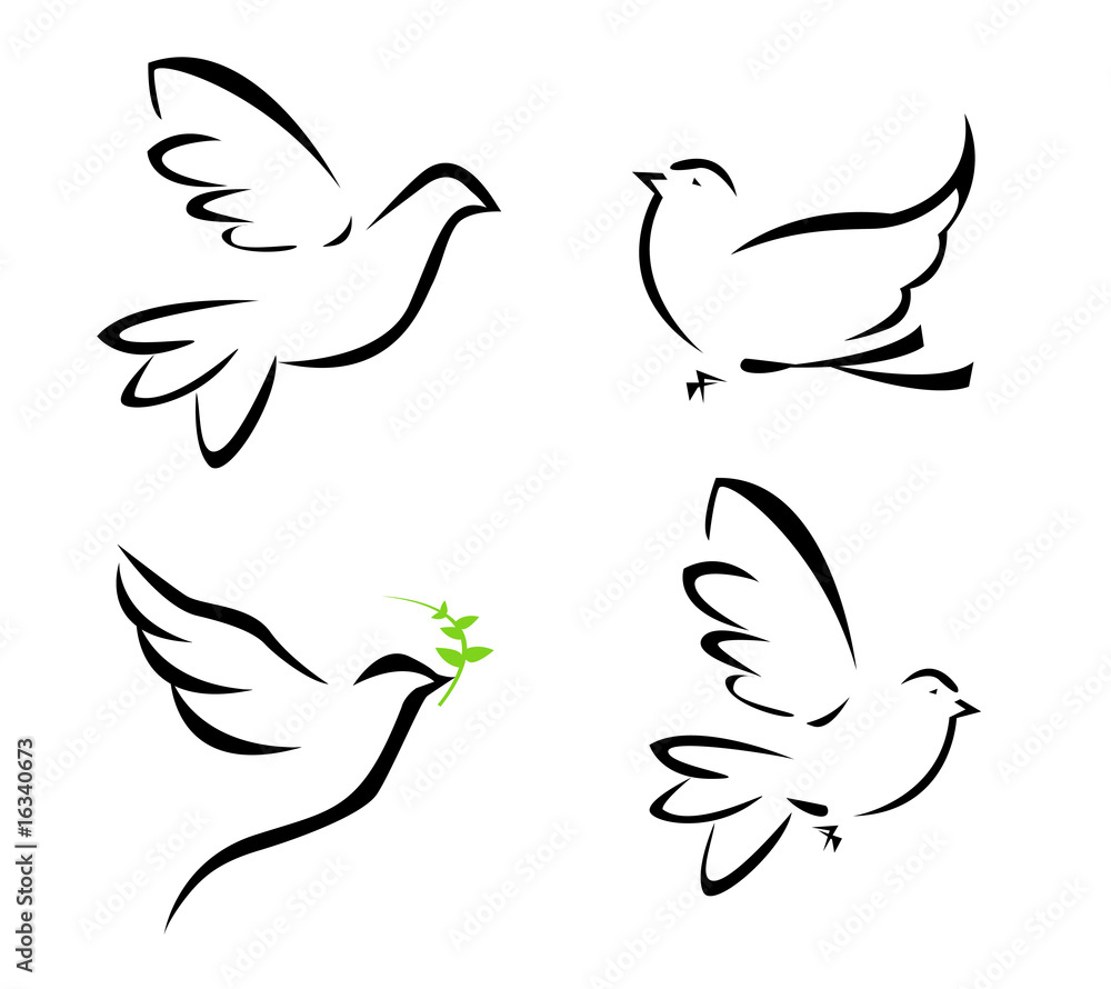 Vector illustration of flying dove Vector illustration of flying dove